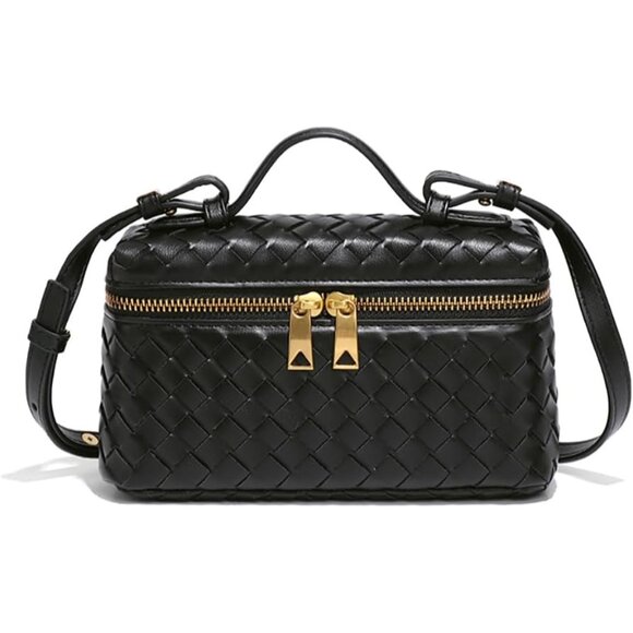 Elegant Woven Crossbody Handbag with Gold Hardware - Ideal for All Occasions - Picture 7 of 7